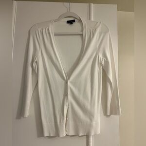 The Limited White Timeless Cropped Sleeve Sweater